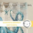 thumbnail image 6 of Teal Octopus Coastal Kitchen Curtains Window Panels, Vintage Summer Beach Nautical Insulated Window Treatment Curtain, Grommet Curtains for Bedroom/Living Room/Bathroom, 2 Piece 52"Wx72"L, 6 of 8