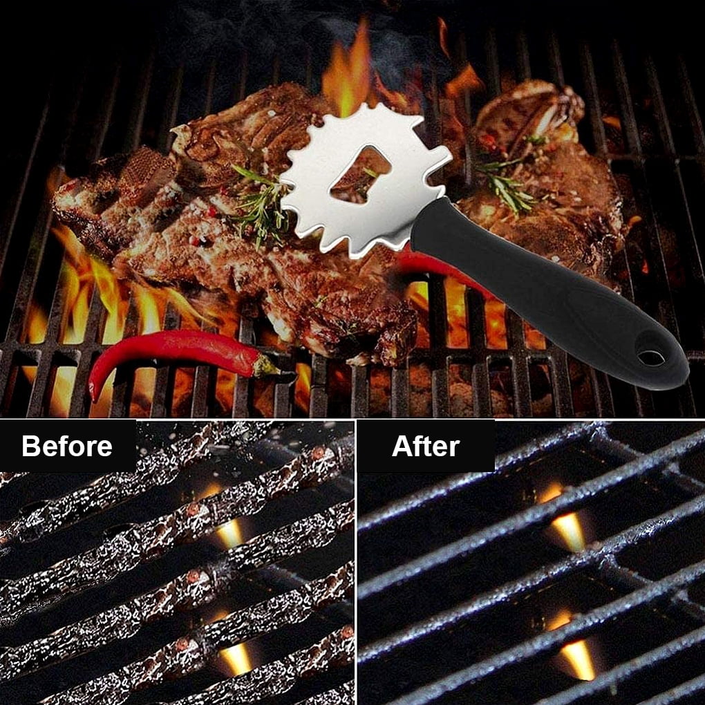 DTOWER Grill Scraper Stainless Steel Barbecue Scraper Portable Handle
