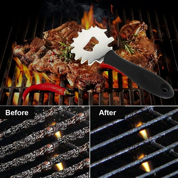 DTOWER Grill Scraper Stainless Steel Barbecue Scraper Portable Handle