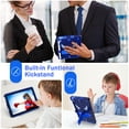 thumbnail image 4 of ELEHOLD Kids Case for iPad Mini 6th Generation 2021, Heavy Duty Rugged Cover with Foldable Kickstand  Crossbody Shoulder Strap Pencil Holder Shockproof Case For iPad Mini 6,Navy+Blue, 4 of 6