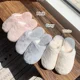thumbnail image 5 of Xiao Hua Pantuflas cálidas de felpa con suela plana para el hogar, color rosa, Baotou, con un solo paso, talla 40-41, 1 par, 5 of 5