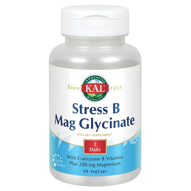KAL Stress B Mag Glycinate B Complex Vitamins & Magnesium Healthy Mood & Relaxation Support