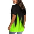 thumbnail image 4 of Womens Tops Dressy Casual,Women's Shirts V-Neck Summer Tops T Shirt Short Sleeve Color Block Flame Printing Loose Fit Tunic Blouses, 4 of 6