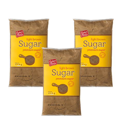 Baker's Corner Light Brown Sugar Premium Sugar 3 Pack 32 oz