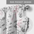 thumbnail image 6 of Pink Grey Botanical Farmhouse Short Window Curtain Valances, Watercolor Spring Floral Summer Leaf Rod Pocket Kitchen Valances for Living Room Bedroom Bathroom Cafe 60" x 18", 6 of 8