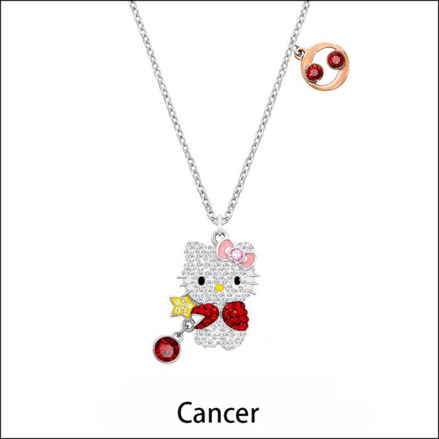 Kawaii Hellokitty collar rosa corazón gatito gato pulsera colgante niñas clavícula joyería personalidad nicho diseño suéter cadena xuanjing unisex