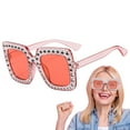 thumbnail image 5 of Rhinestone Sunglasses, Sparkly Sun Glasses, Fashion Sunglasses for Women, Oversized Square Frame Bling Sun Glasses, Summer Activity, 5 of 10