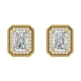 thumbnail image 3 of 2.44 ct Screw-Back Stud Earrings for Women | 7x5mm Emerald Cut Moissanite | 14K Yellow Gold, 3 of 5