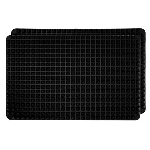 Uxcell 2 Pack Silicone Dish Drying Mat, 15.4" x 10.8" Extra Large Silicone Trivet for Dishes Hot Pots and Pans Heat Resistant Non-slip Dish Drying Pad for Kitchen Counter, Black