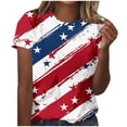 thumbnail image 2 of Qingpeng 4th of July Patriotic T Shirts for Women Summer Star Print Shirts Women's Independence Day Short Sleeve Casual Tee Tops, 2 of 5