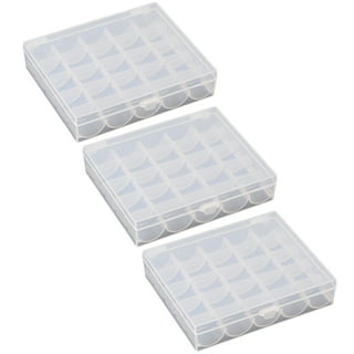 Dritz Bobbin Storage Box - Holds 32 Machine Bobbins - Plastic - Clear Lid 