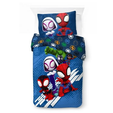 Spidey Amazing Friends Kids 2-Piece Twin/Full Reversible Comforter Set, Microfiber, Red, Marvel