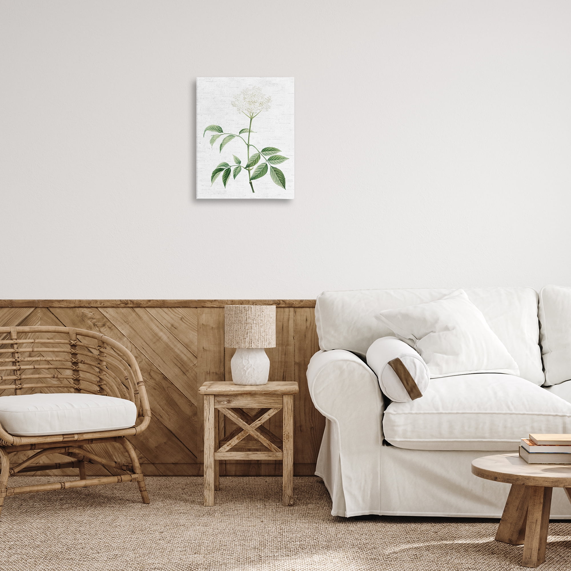 Stupell Industries Subtle Neutral Flower Botanical & Floral Painting Gallery Wrapped Canvas Art Print Wall Art, 16 x 20