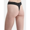 thumbnail image 2 of No Boundaries Women's Body Base Low Rise Thong with Lace Panty, Sizes XS to XXXL, 2 of 2