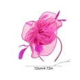 thumbnail image 3 of Hot Pink Fascinator Headband for Women Vintage Fascinator Hat for Weddings Tea Party with Feathers Mesh Hair Clip, 3 of 6