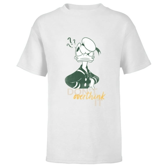 Disney Donald Duck Blogger Team Advice Don’t Overthink It - Short Sleeve T-Shirt for Kids - Customized-White