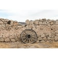 thumbnail image 2 of Highmith, Carol 18x13 Gold Ornate Wood Framed with Double Matting Museum Art Print Titled - Wagon wheel against a stone fence at Hueco Tanks State Park, northwest of El Paso, TX, 2 of 4