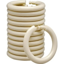 Simple Spaces Shower Curtain Rings Beige Plastic O Hooks (12 Count)