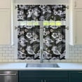 thumbnail image 3 of Boho Rustic Curtains 36 Inch Short - 3 Panel Vintage Wildflower Farmhouse Set with Blooming Botanicals, Rod Pocket, 3 of 3