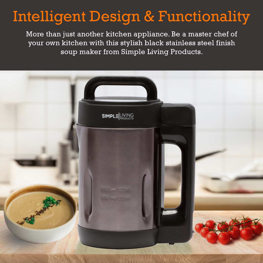 Simple Living Products 1.6L Deluxe Portable Soup Maker, Soy Milk Maker, Blender and Juicer