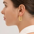 thumbnail image 3 of Lancharmed Gold Plated Earrings for Womens,Rectangular Geometry Earring Gifts for Friends Women, 3 of 7