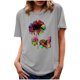thumbnail image 1 of Blusa informal de manga corta con cuello redondo y estampado de verano a la moda para mujer Pompotops hfajkhk135530, 1 of 4