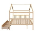 thumbnail image 5 of Bellemave Wood Full Size House Shaped Canopy Bed for Kids, Teens, Montessori House Bed with Storage Drawers for Girls & Boys (Natural), 5 of 10