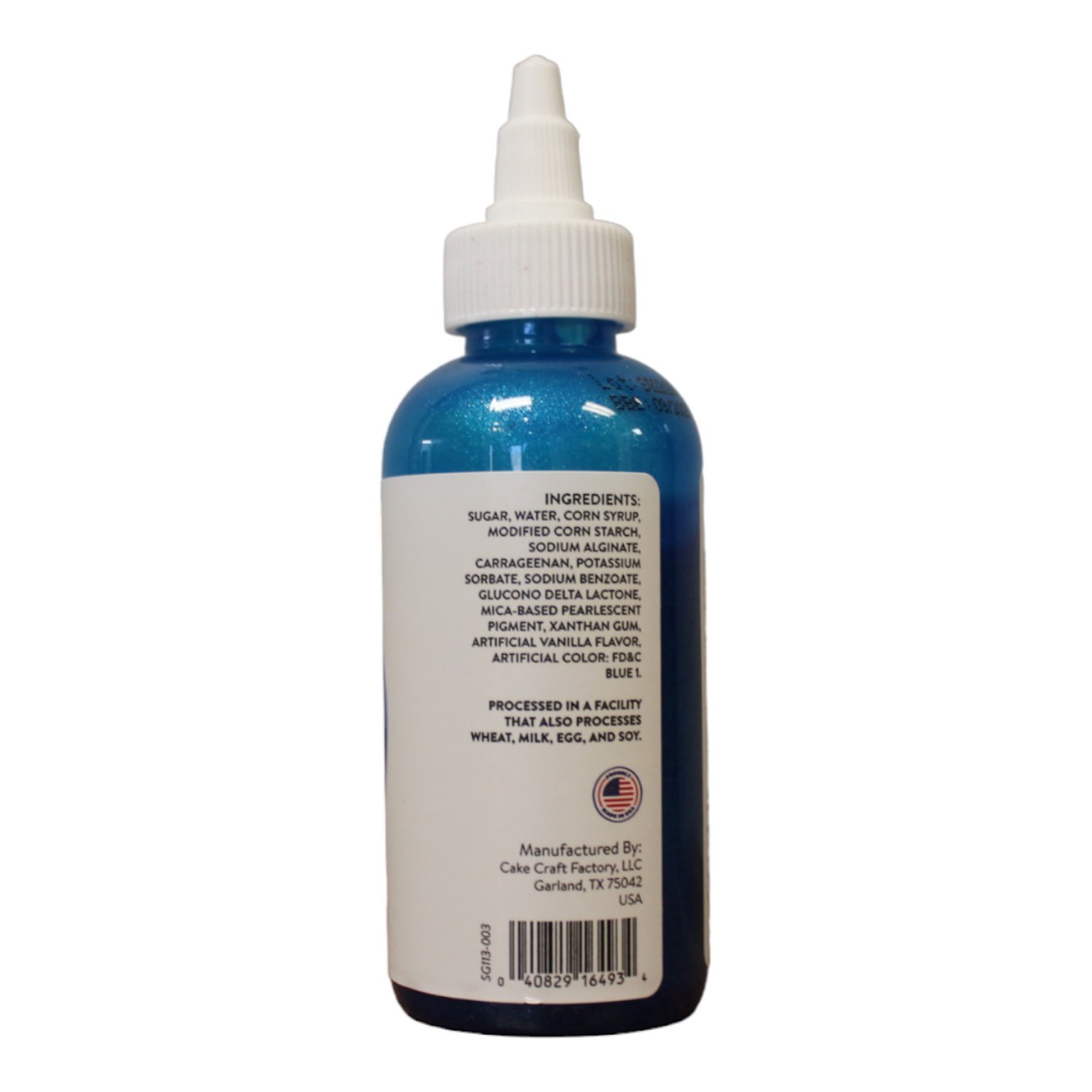 Cake Craft Blue Sparkle Gel, Vanilla Flavored Icing, 5 oz. Bottle