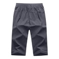 thumbnail image 5 of Men's Big and Tall Sports Pants 3/4 Length Athletic Trousers Cooling Lightweight Workout Bottoms Elastic Waist Drawstring Pants with Pockets, 5 of 7