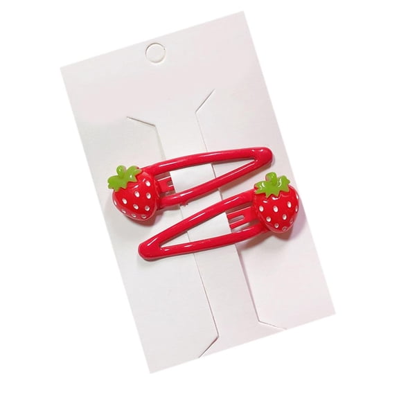 Giaone Lovely Hairpin Snap Barrettes 3D Strawberry Side Clip Hairpins for Toddlers