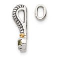 thumbnail image 2 of Shey Couture Sterling Silver Antiqued with 14k Accent Polished Peridot Chain Slide Pendant QTC1713, 2 of 4