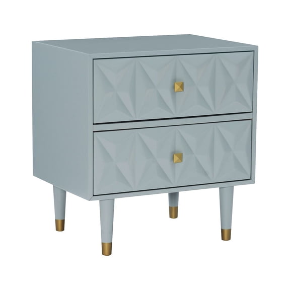 Contemporary Home Living 27" Gray Geometric Patterned Two Drawer Nightstand