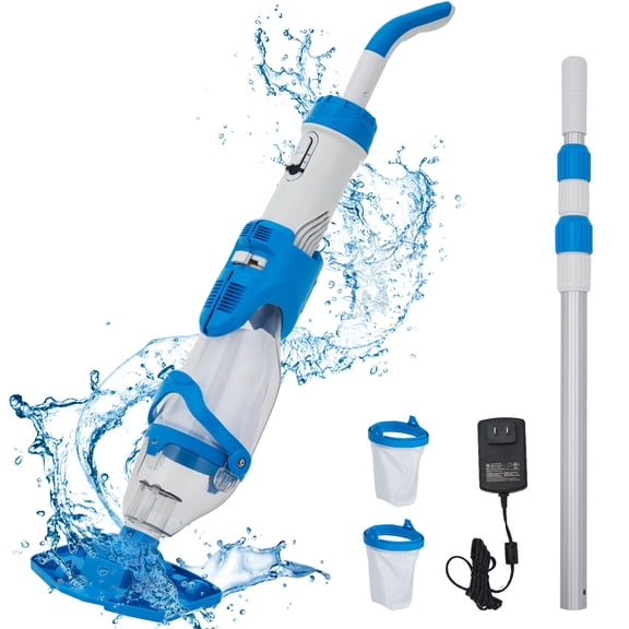 Handheld Pool Vacuum Cleaner, Cordless Rechargeable, Quick Charge, 80-Minute Continuous Running Time, for Above-Ground and In-Ground Pools