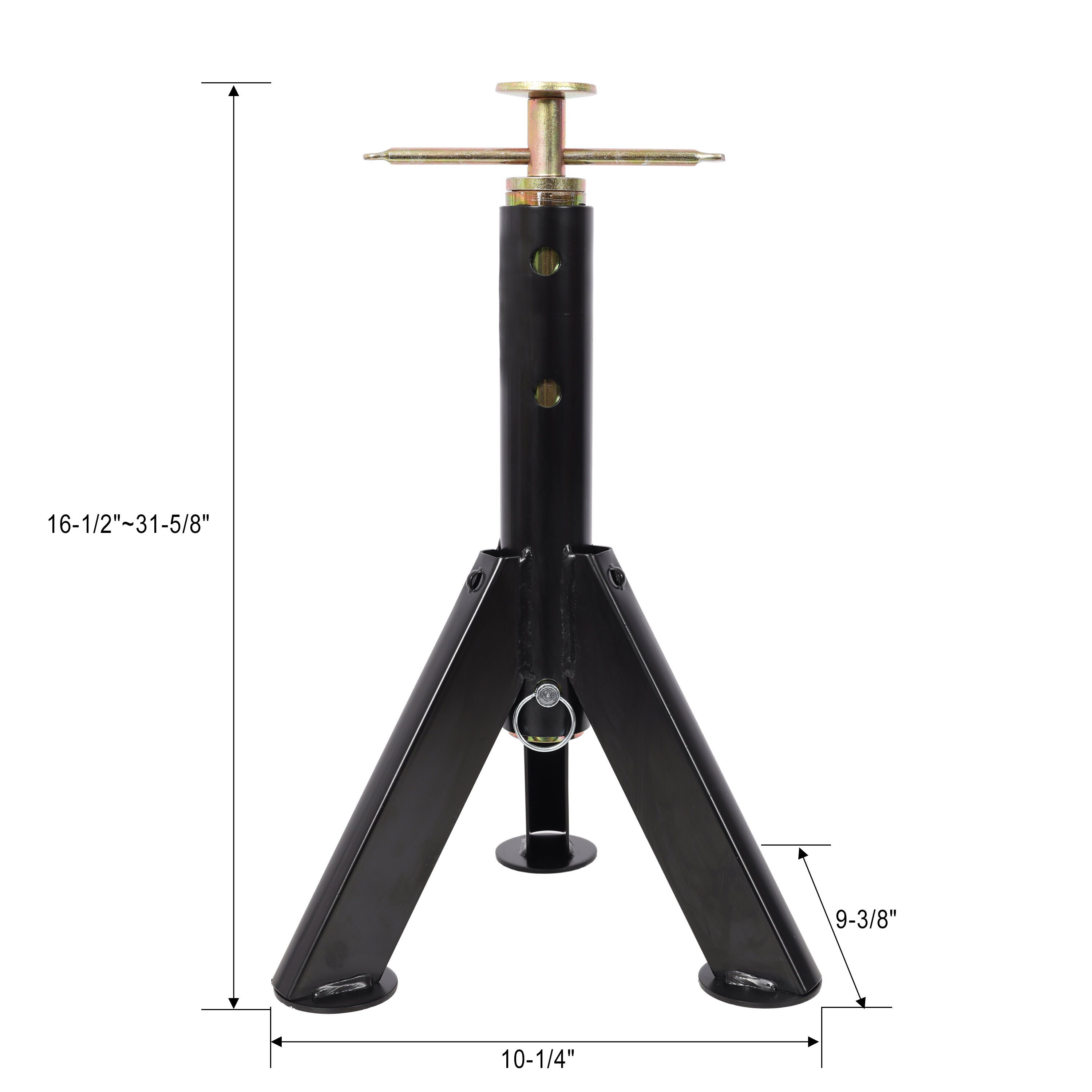 RV Adjustable Telescoping Stabilizer Jack Stand, Supports Stabilizer Jacks,16 to 30 Inches Adjustabe Height,6,000 Pound Capacity,Black Color, 2PACK,