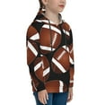 thumbnail image 3 of Kll Unisex Kids Boys Girls Hooded Pocket Pullover Hoodies-Brown Football On Black, 3 of 9