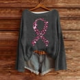 thumbnail image 3 of Birdeem Chandail-Over à Manches Longues et Col Rond Imprimé pour la Journée de Sensibilisation au Cancer du Sein pour Femmes, Pulls de Mode, Pulls Longs pour Femmes, 3 of 4
