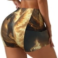 thumbnail image 2 of Fotbe Golden Winged White Horse Seamless Shorts, Womens Workout Shorts High Waist Stretch Booty Short for Gym/Yoga/Running/Biking-Small, 2 of 9