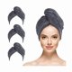 thumbnail image 1 of wonima11 Microfiber Hair Drying Cap Hair Towel Turban Twist for Women Fast Drying Towels Head Turban Absorbent Soft Lightweight 3 Pack Grey, 1 of 1