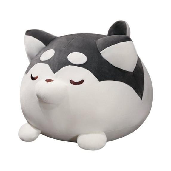 EUBUY Dog Doll Plush Toy Children Animal Doll Toy Cute Dog Plush Pillow Holiday Birthday Gift Dark Grey 11.8"