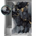 thumbnail image 3 of Abstract Art Shower Curtain Set ，Waterproof Fabric Shower Curtains Gold Grey Gradient Marble Texture Shower Curtains for Bathroom,Bathroom Decor 36"x72", 3 of 6