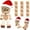 A-With Christmas Hat, variant on 12Pc Magnetic Expressions Shaking Wooden Man Figurine,Little Wooden Figure That Sways,Handmade Shaking Feet Wood Doll Portable Handmade Car Dashboard Ornament Novelty Desktop Decor,Creative Gift