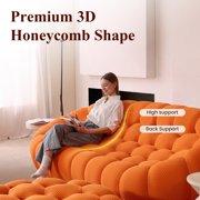 99 Bubble Couch Modern, Oversized Curved Couches, Lazy Floor Sofa, Orange Bubble Couch, Modern Upholstered Comfy Mesh Fabric 3D Honeycomb Shape Couches for Living Room,Office, Apartment, 3-Seater