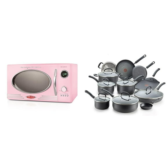 Horno microondas Nostalgia Retro 800 W 0.9 L y set de utensilios de cocina T-fal