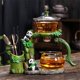 thumbnail image 3 of Juego de té de vidrio, tetera, taza de té, té kung fu casero, infusor de té automático, 3 of 7
