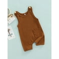 thumbnail image 3 of Douhoow Summer Baby Suspenders Jumpsuit Girls Boys Solid Sleeveless Short Romper 0-3Years, 3 of 8