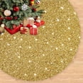 thumbnail image 1 of Falda para árbol de Navidad FUHSY, terciopelo con lentejuelas doradas, 36 pulgadas, 1 of 7