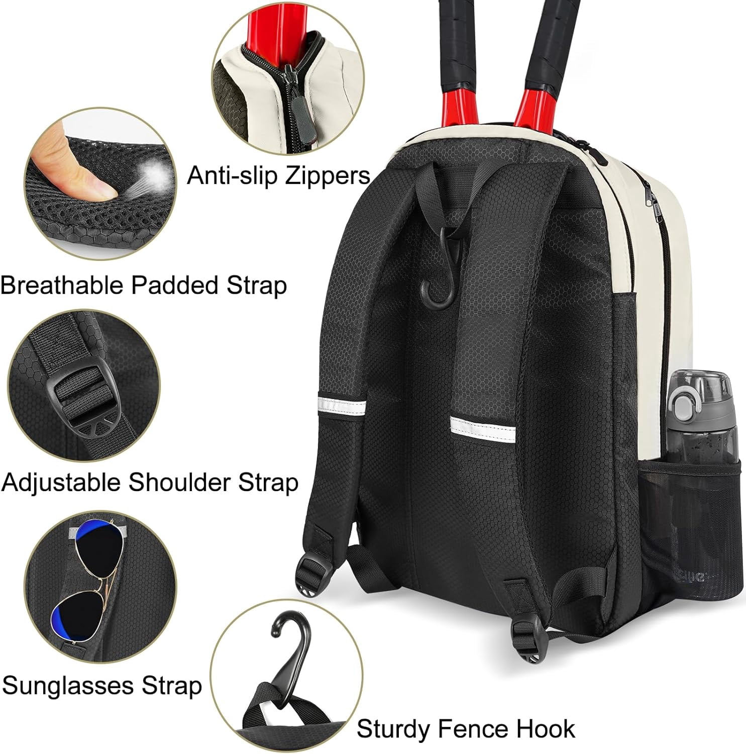 Gym Backpack For Men Women Travel Sports Track Backpack, Tennis Bag Tennis Backpack for Women Men 2 Rackets