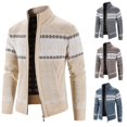 thumbnail image 2 of 2023 Otoño / Invierno Nuevo Producto Suéter para Hombre Pieza de Copo de Nieve de Navidad de Colores Cuello Alto Cárdigan Cálido Abrigo de Punto para Hombre, 2 of 5