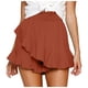thumbnail image 1 of Falda skate para mujer. Mini shorts de playa cruzados. Shorts de lino con volantes y cintura alta, cintura elástica para looks informales, para ir a nadar o para llevar con ropa urbana. Combínalos, 1 of 5