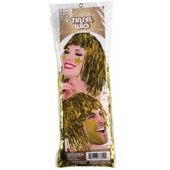 Yellow Tinsle Wig Halloween Costume Accessory